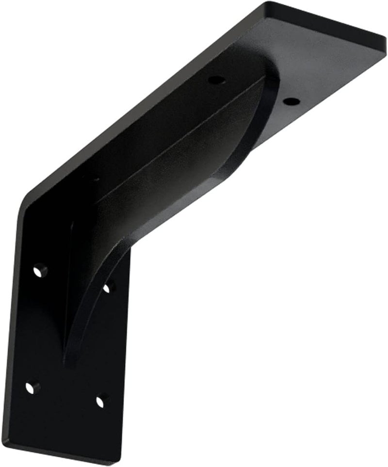 Ekena Millwork BKTM02X08X04EBPBL Steel Bracket Embrey, 2"W x 8"D x 4 1/4"H, Powder Coated Black - Image 1